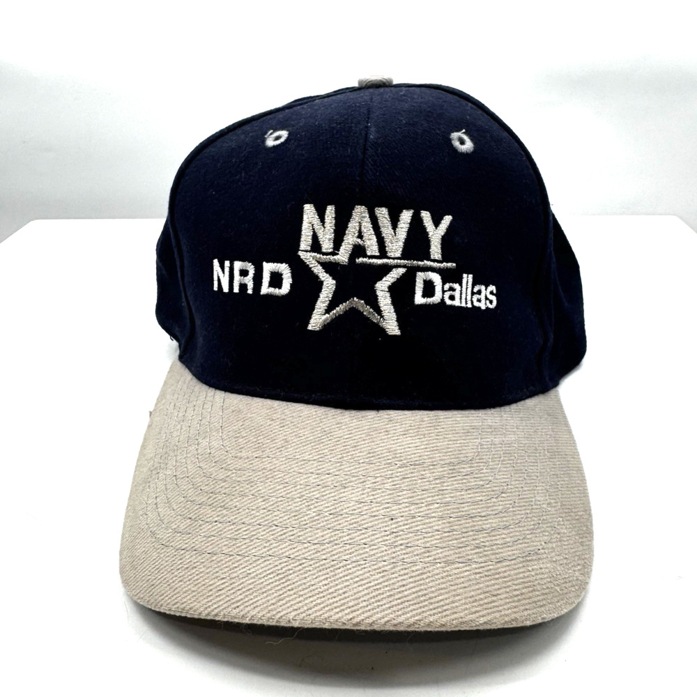 NRD Dallas Navy Blue and Silver Auto Cap Adjustable Strap Back Baseball Hat